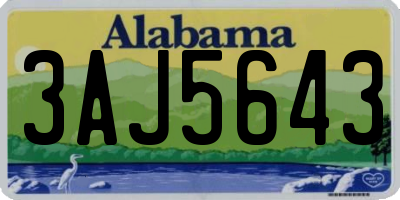 AL license plate 3AJ5643