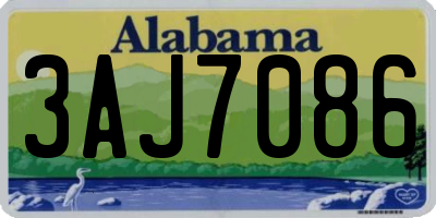 AL license plate 3AJ7086