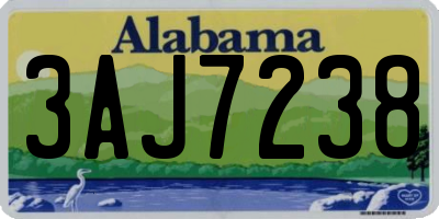 AL license plate 3AJ7238