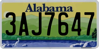 AL license plate 3AJ7647