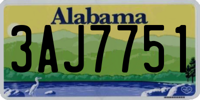 AL license plate 3AJ7751