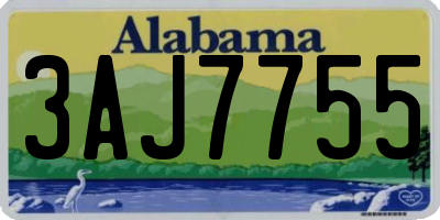 AL license plate 3AJ7755