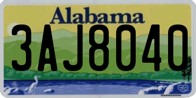 AL license plate 3AJ8040