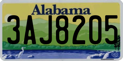 AL license plate 3AJ8205