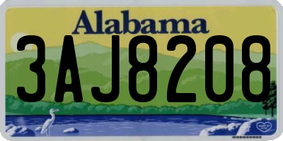 AL license plate 3AJ8208