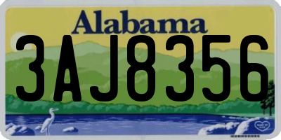 AL license plate 3AJ8356