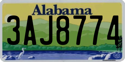 AL license plate 3AJ8774