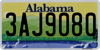 AL license plate 3AJ9080
