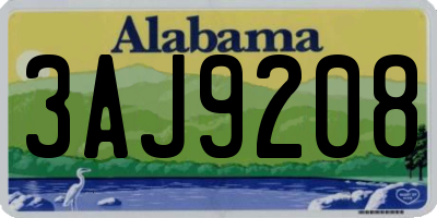 AL license plate 3AJ9208