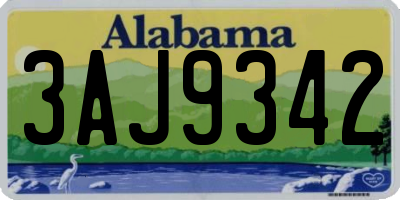 AL license plate 3AJ9342