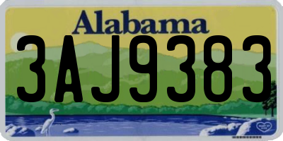 AL license plate 3AJ9383