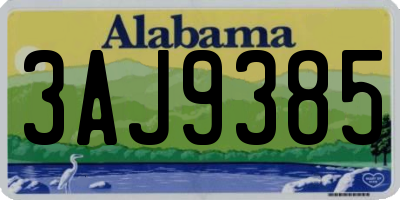 AL license plate 3AJ9385