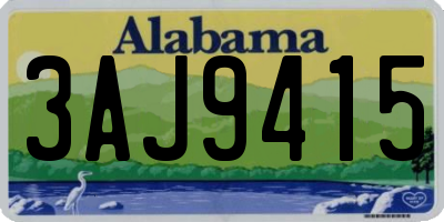 AL license plate 3AJ9415