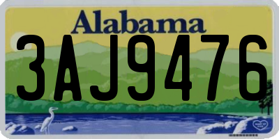 AL license plate 3AJ9476