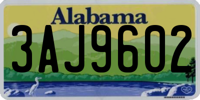 AL license plate 3AJ9602