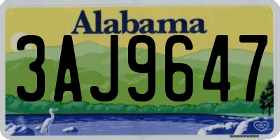AL license plate 3AJ9647