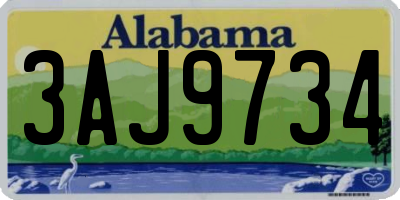 AL license plate 3AJ9734