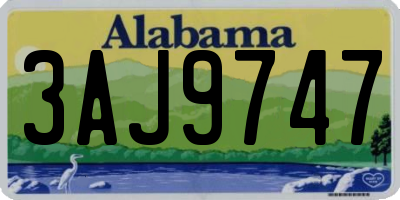 AL license plate 3AJ9747