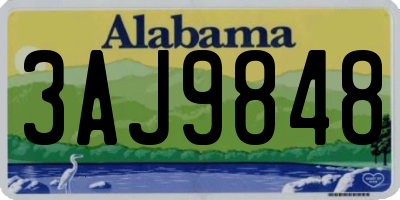 AL license plate 3AJ9848