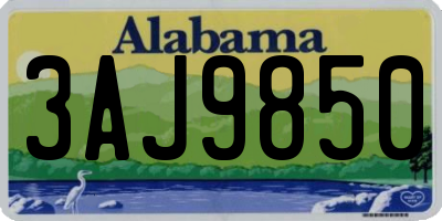 AL license plate 3AJ9850