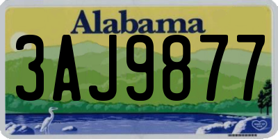 AL license plate 3AJ9877