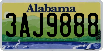 AL license plate 3AJ9888