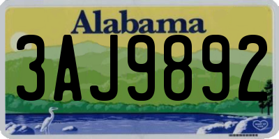 AL license plate 3AJ9892