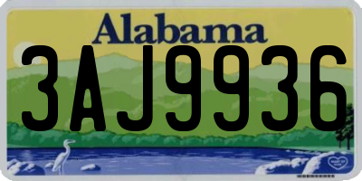 AL license plate 3AJ9936