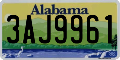 AL license plate 3AJ9961