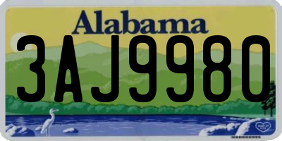 AL license plate 3AJ9980
