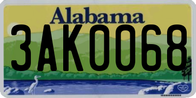 AL license plate 3AK0068