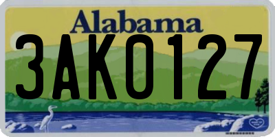AL license plate 3AK0127