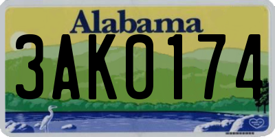 AL license plate 3AK0174