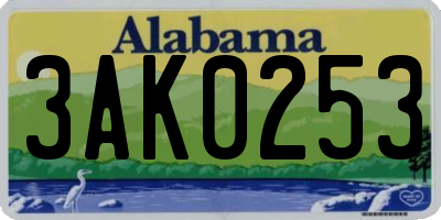 AL license plate 3AK0253