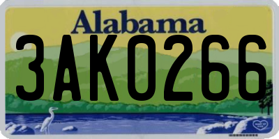 AL license plate 3AK0266