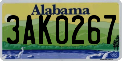 AL license plate 3AK0267