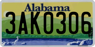 AL license plate 3AK0306