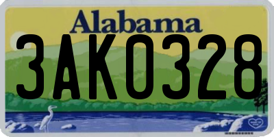AL license plate 3AK0328
