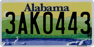 AL license plate 3AK0443