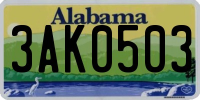 AL license plate 3AK0503