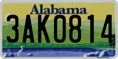AL license plate 3AK0814