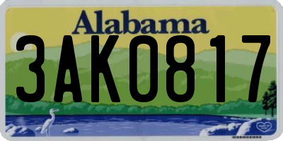 AL license plate 3AK0817