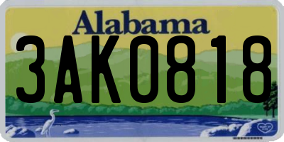 AL license plate 3AK0818