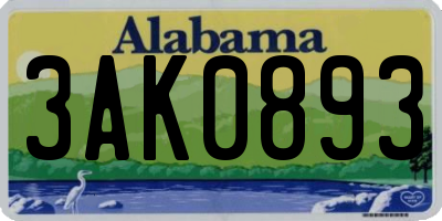 AL license plate 3AK0893