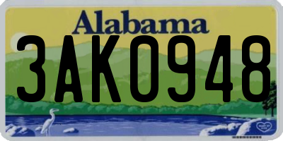 AL license plate 3AK0948