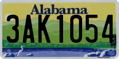 AL license plate 3AK1054
