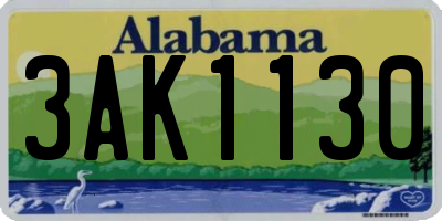 AL license plate 3AK1130