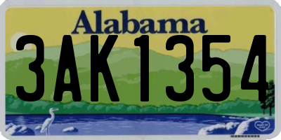 AL license plate 3AK1354