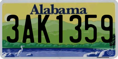 AL license plate 3AK1359
