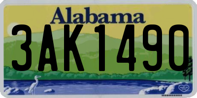 AL license plate 3AK1490